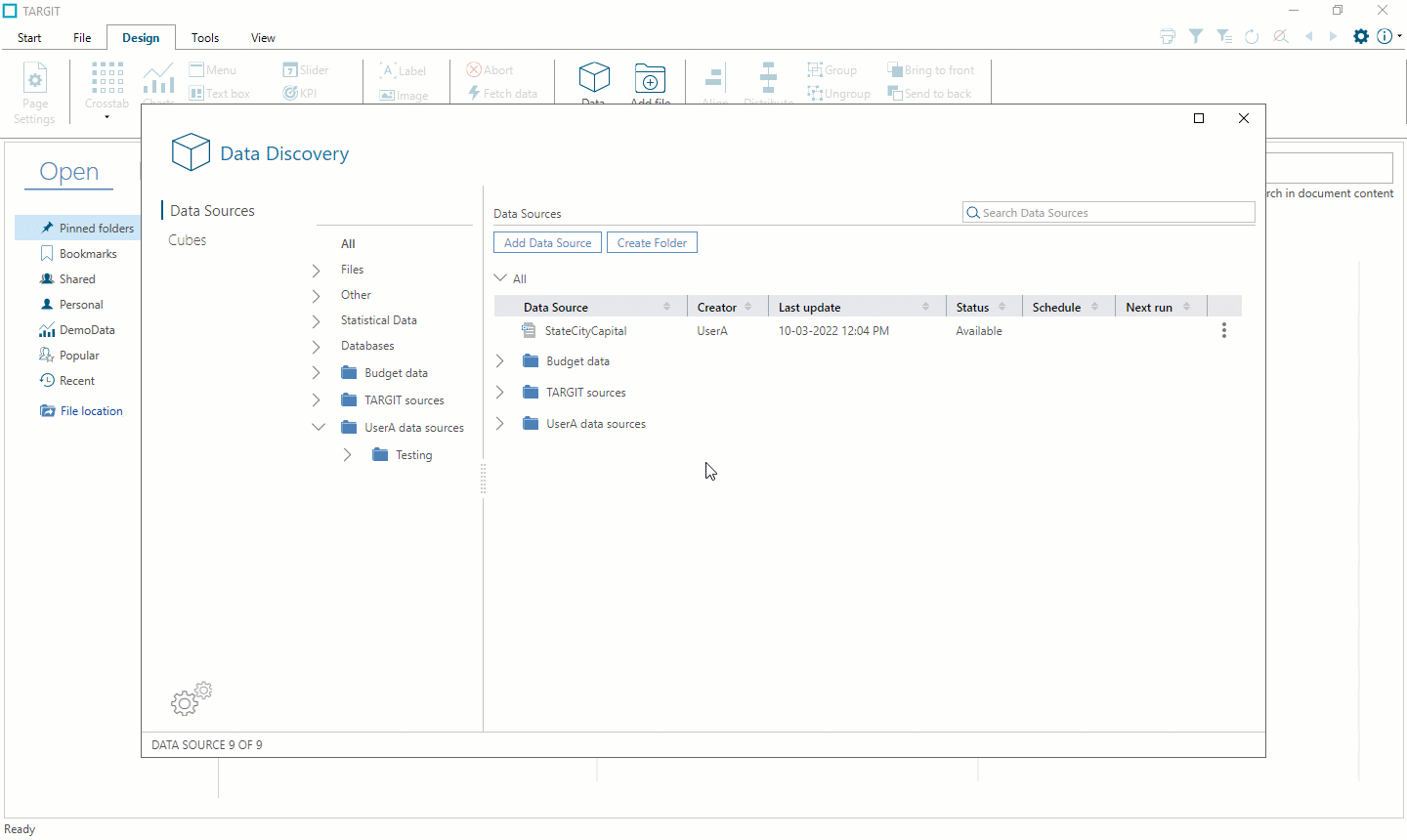 Data Discovery folders