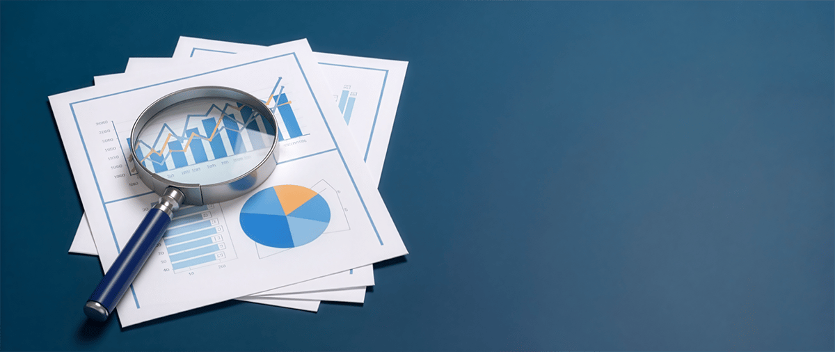 Header-Data insights-magnifying-glass on business reports-1280x540-2x
