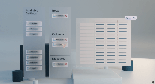 settings and crosstab illustration