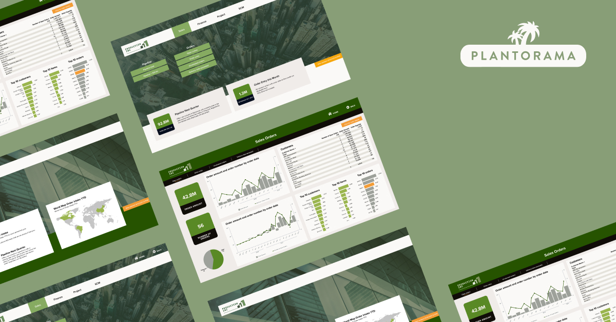 Plantorama business intelligence solution dashboards