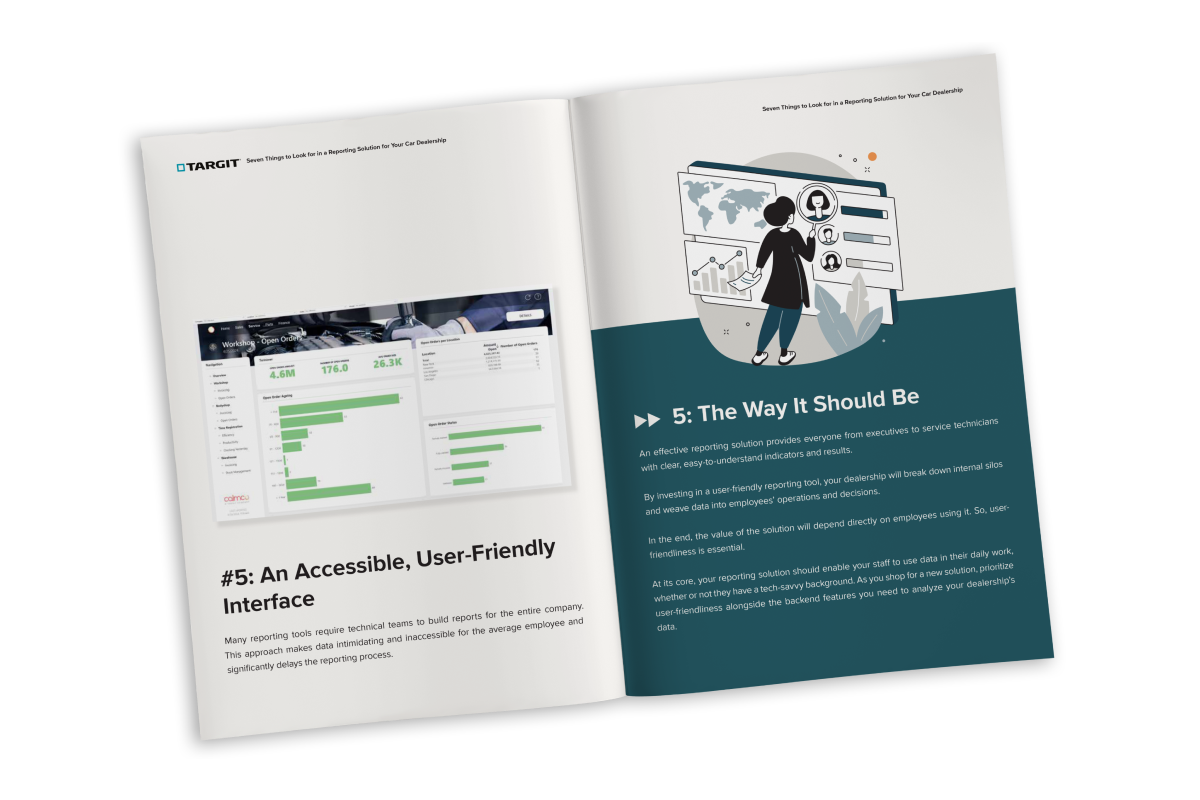 How to find the right reporting solution for your car dealership - open guide mockup image